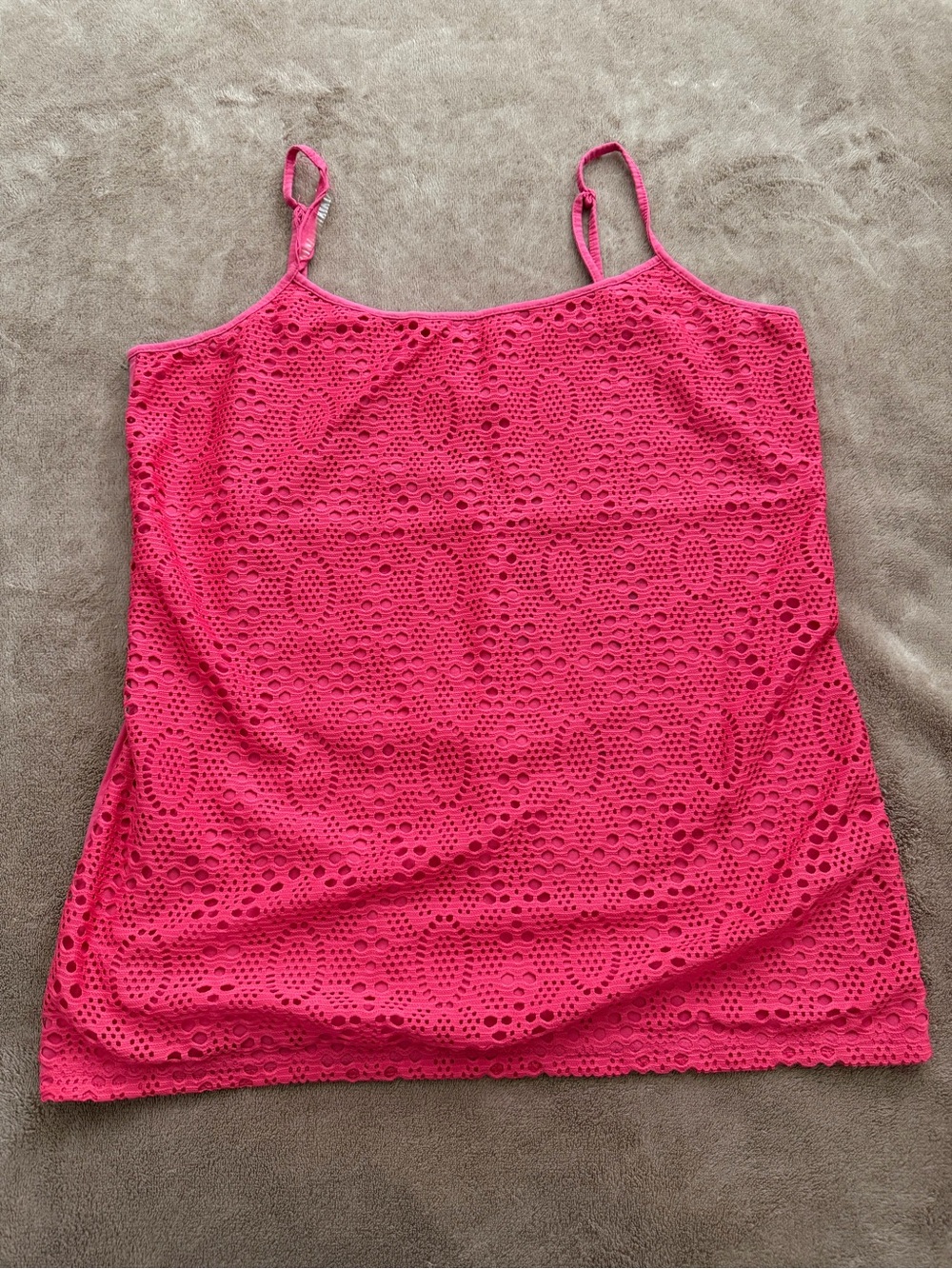 Hot Pink Eyelet Lace Camisole